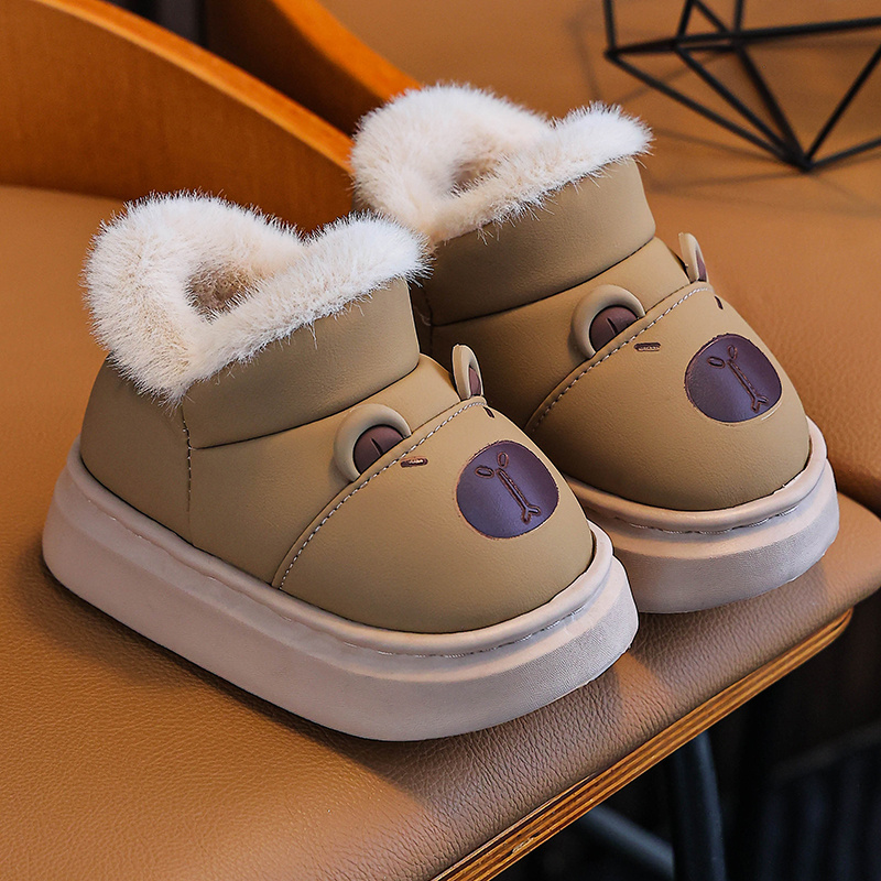 Pantofole in peluche per bambini, pantofole invernali con tacco…