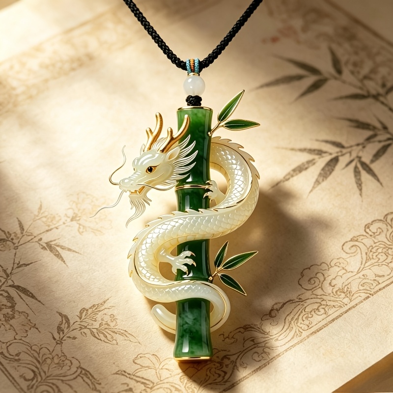 Collana con pendente culturale Drago e Bambù, nuovo stile…