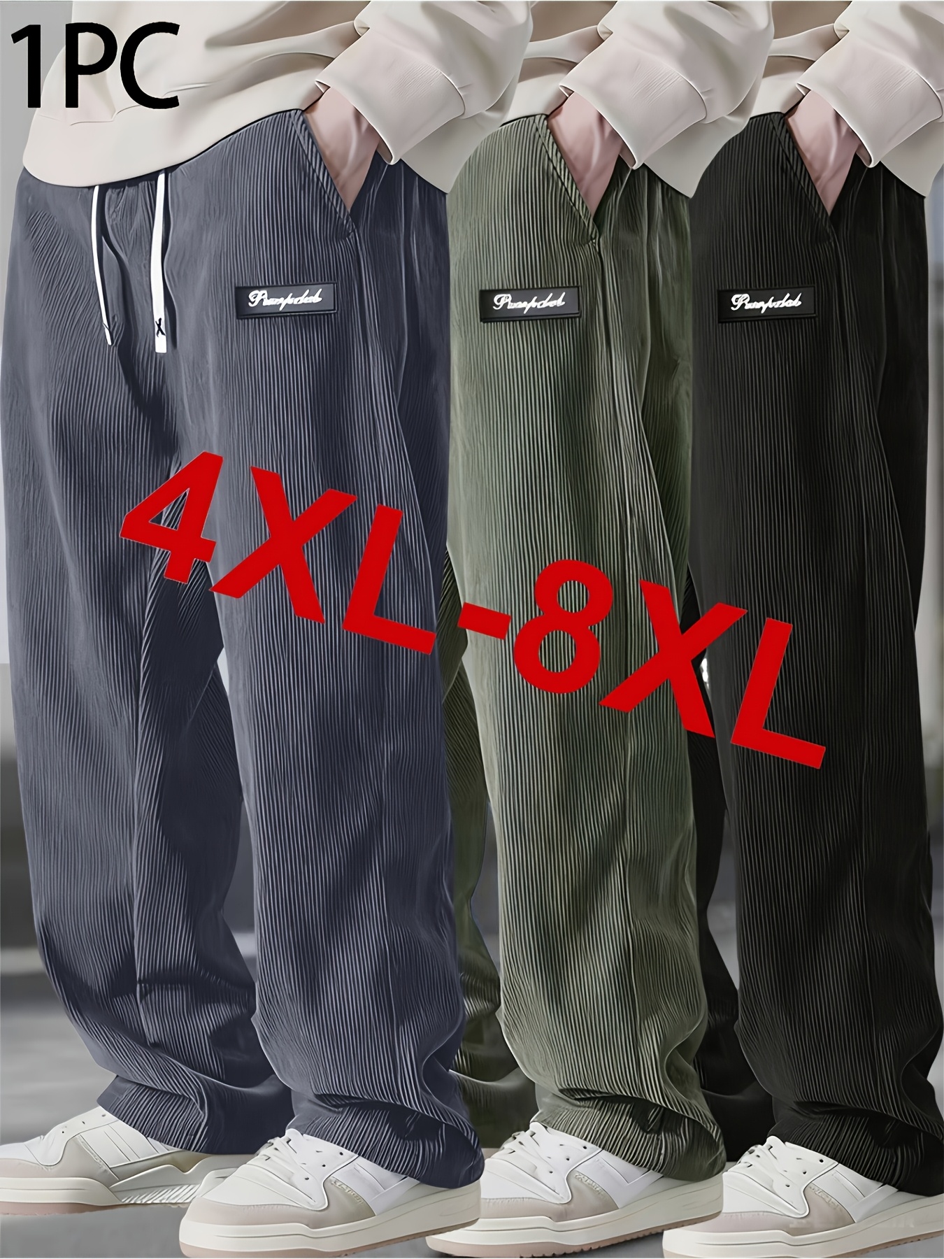 Pantaloni da uomo in velluto a coste taglie forti 4XL-8XL…