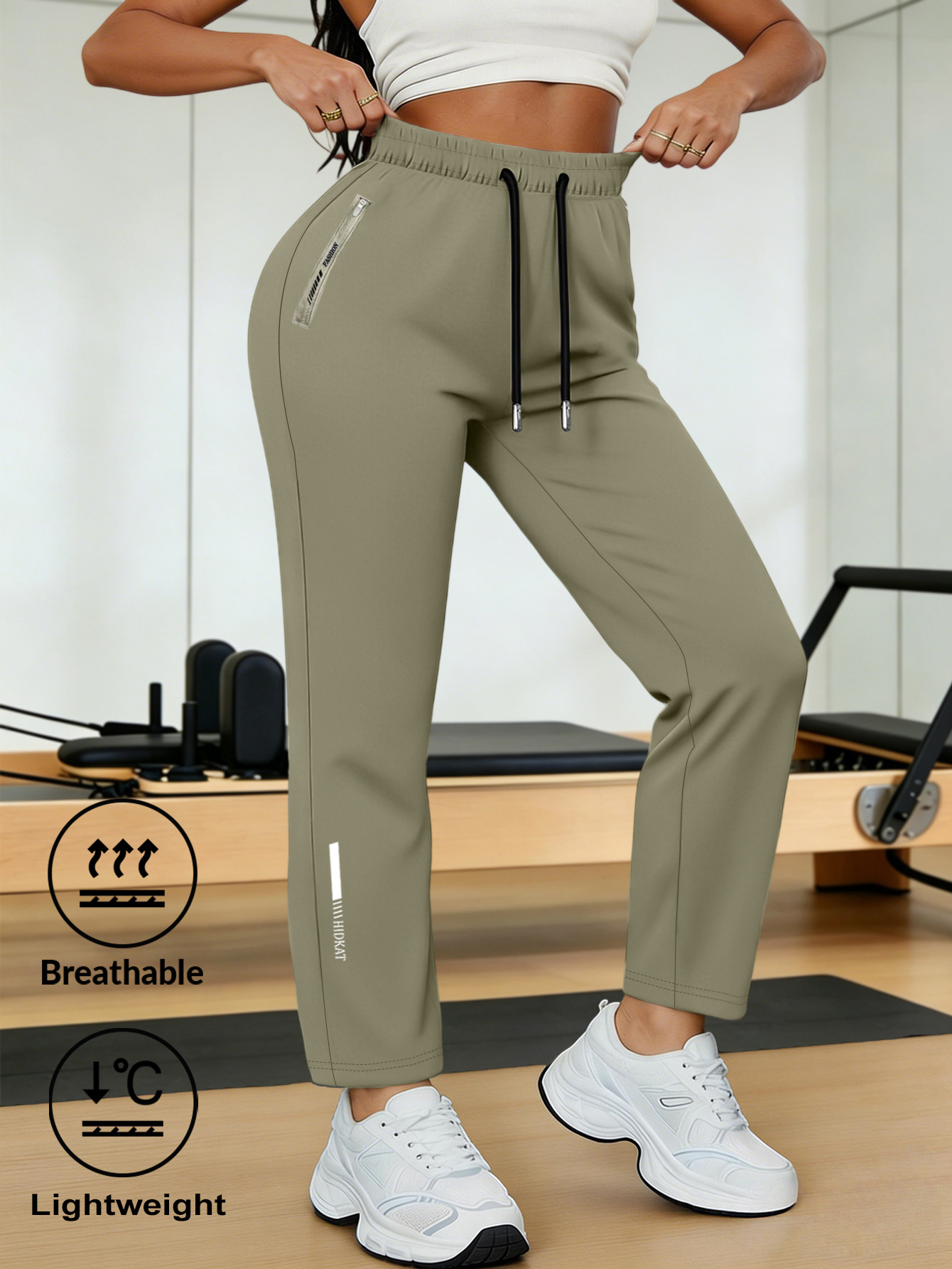 Pantaloni casual da donna, realizzati in tessuto ad alta…