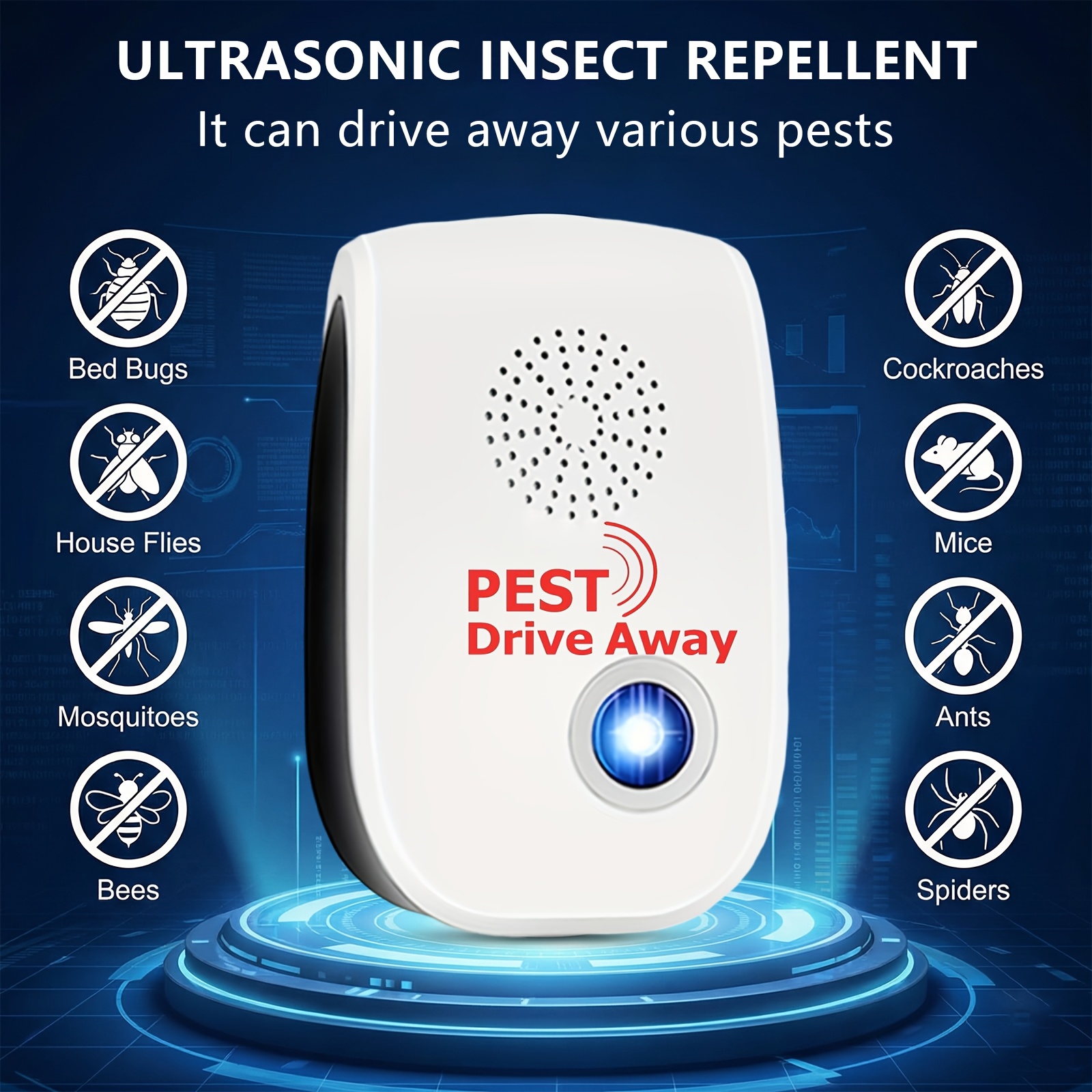 4pz Repellente per Parassiti con Tecnologia Smart Soundwave…