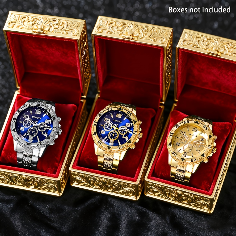 3 pezzi Nuovi Orologi al Quarzo da Uomo di Lusso e Moda…