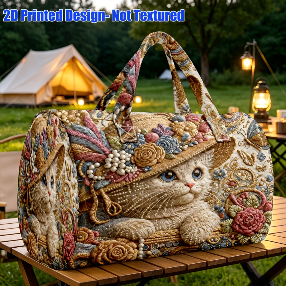 1 pz Borsa a cilindro trapuntata affascinante, gatto con…