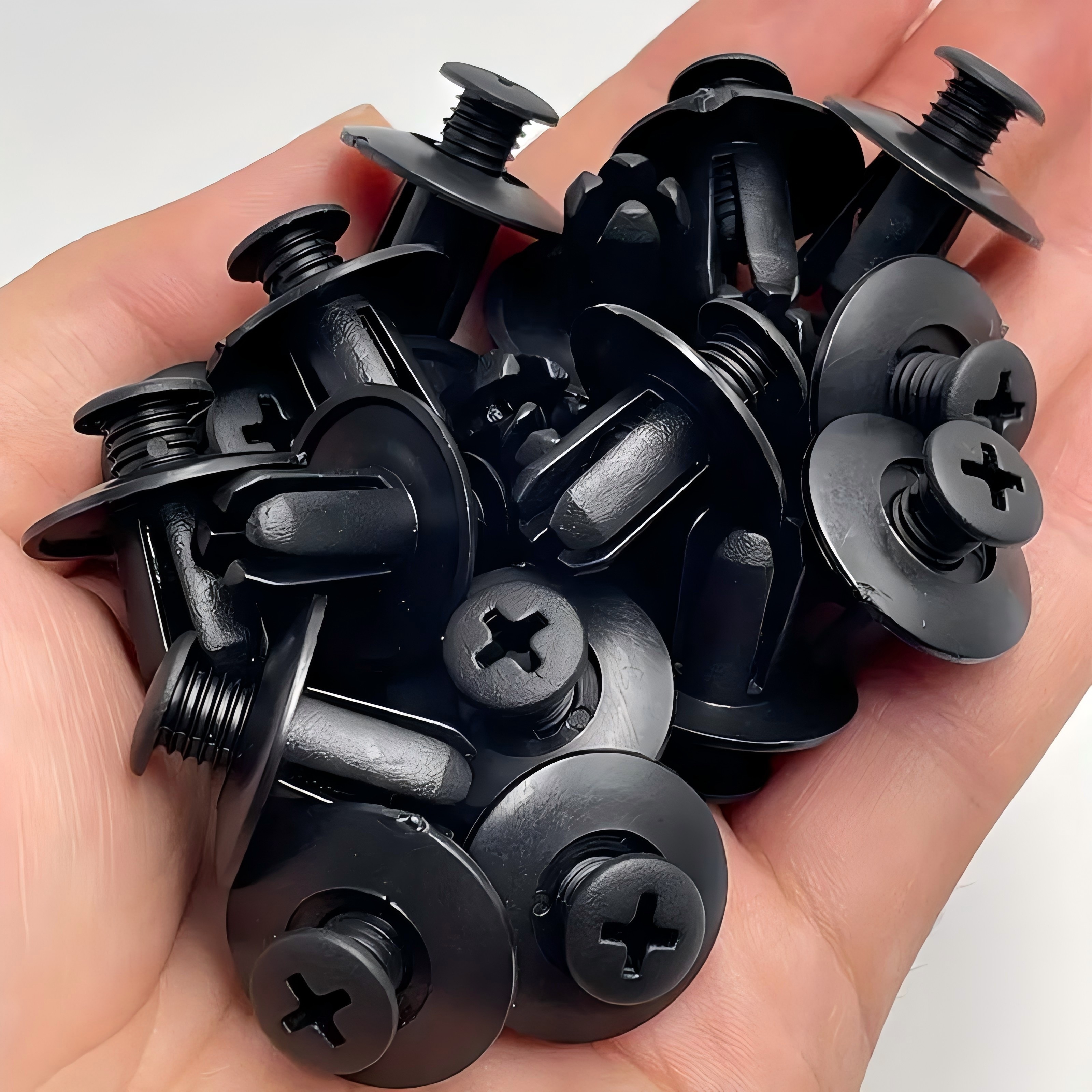 28/56/112/224 pezzi Rivetti in plastica nera grandi da 8 mm…