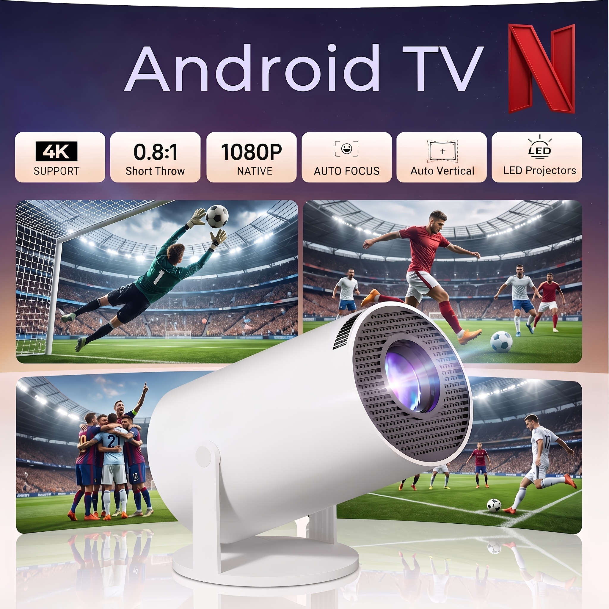 MAOHUTER Mini Proiettore, Nativo 1080P, WiFi 6 e Bluetooth 5.4…