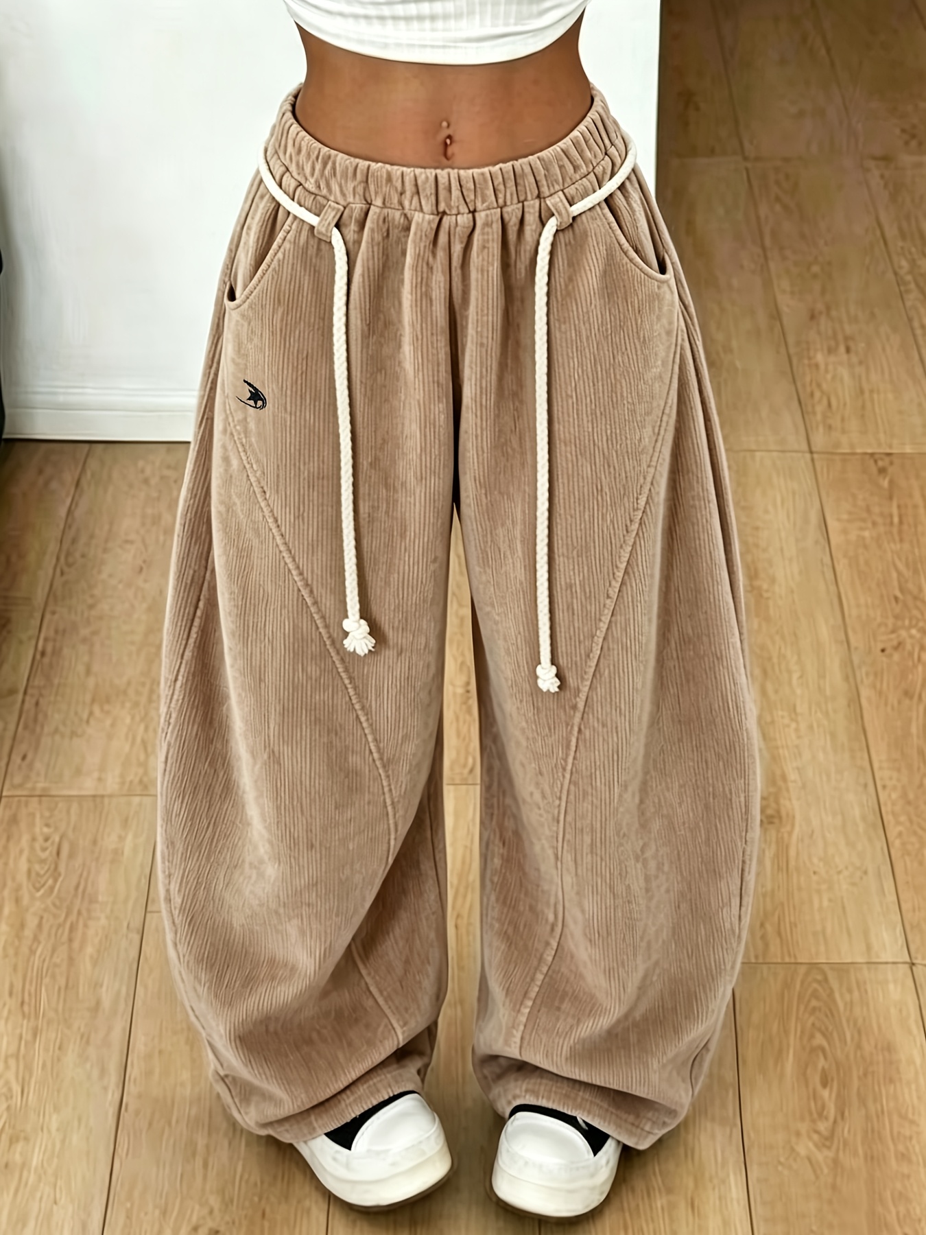 Pantaloni lunghi da donna street style a vita bassa, trendy…