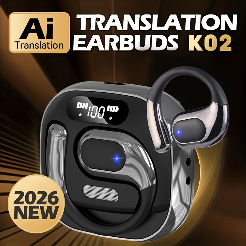 Auricolari con gancio ad orecchio open ear con traduzione AI in…