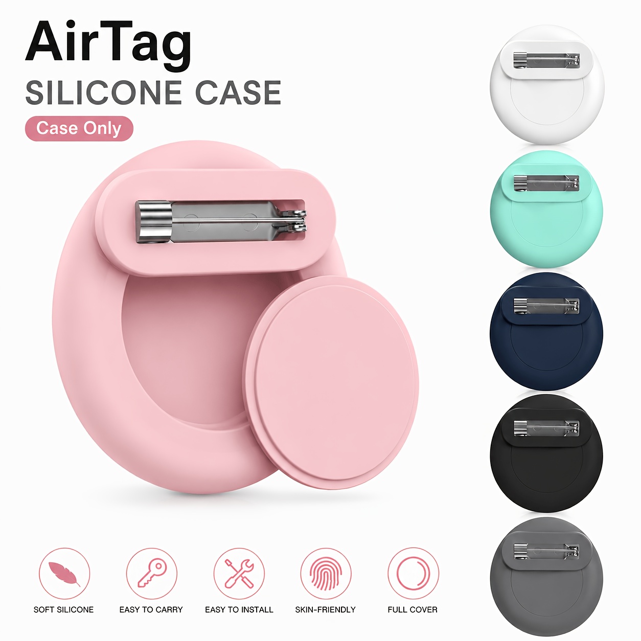 Custodia in silicone con Airtag a spillo nascosto, compatibile…