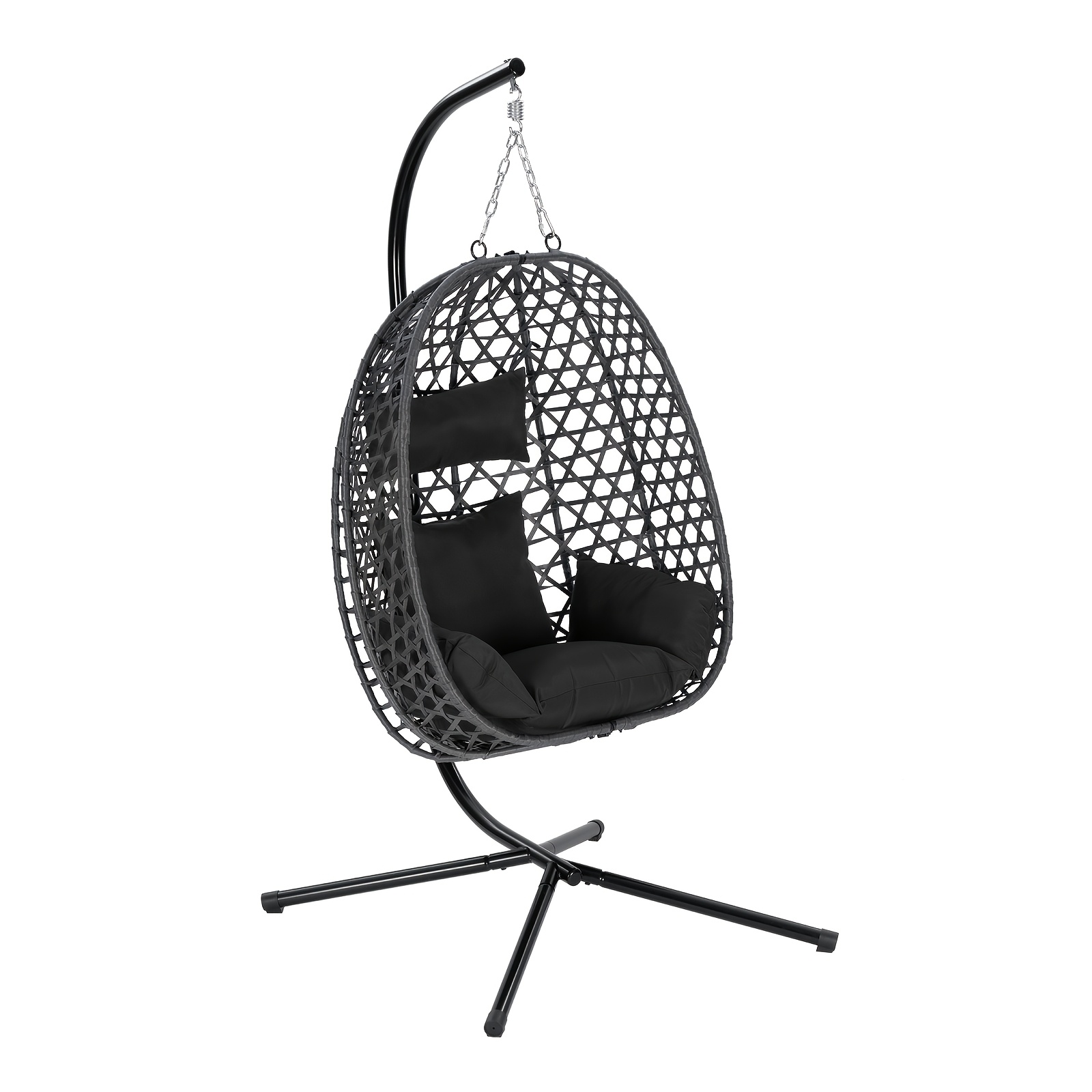 Sedia a dondolo sospesa 1 pz con supporto, girevole a 360°…