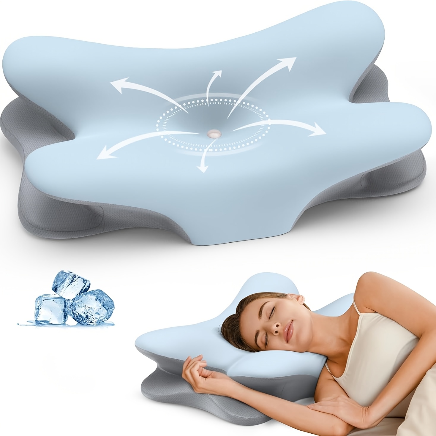 Cuscino cervicale ergonomico a forma di farfalla in memory foam…