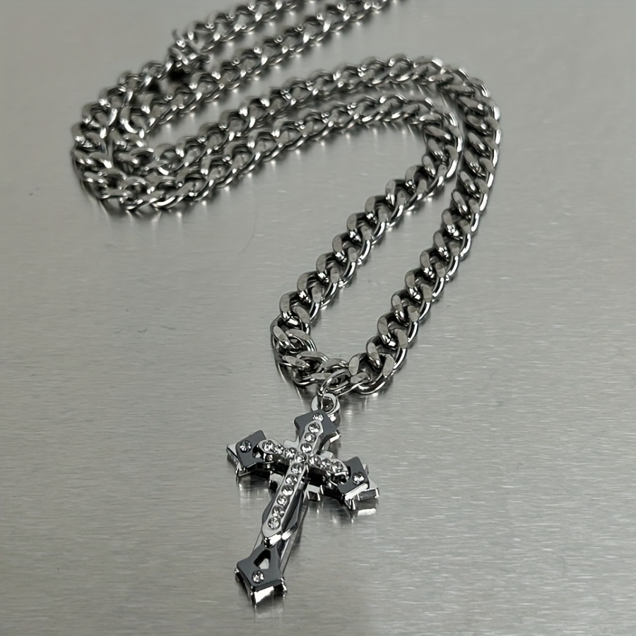 Collana con croce da uomo stile Hip Hop per la Festa della…