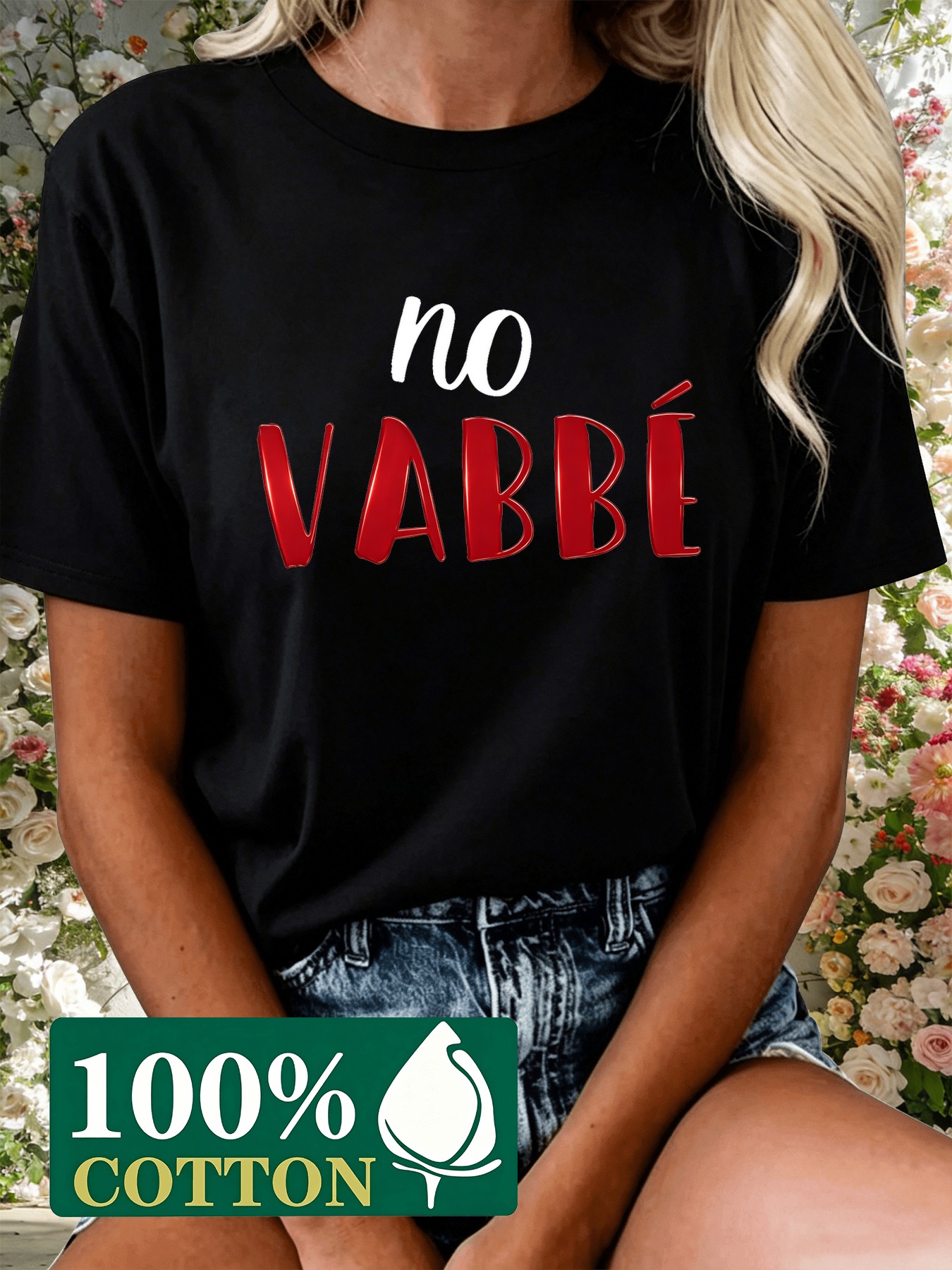 T-shirt corta da donna 100% pura, stampa con slogan divertente…