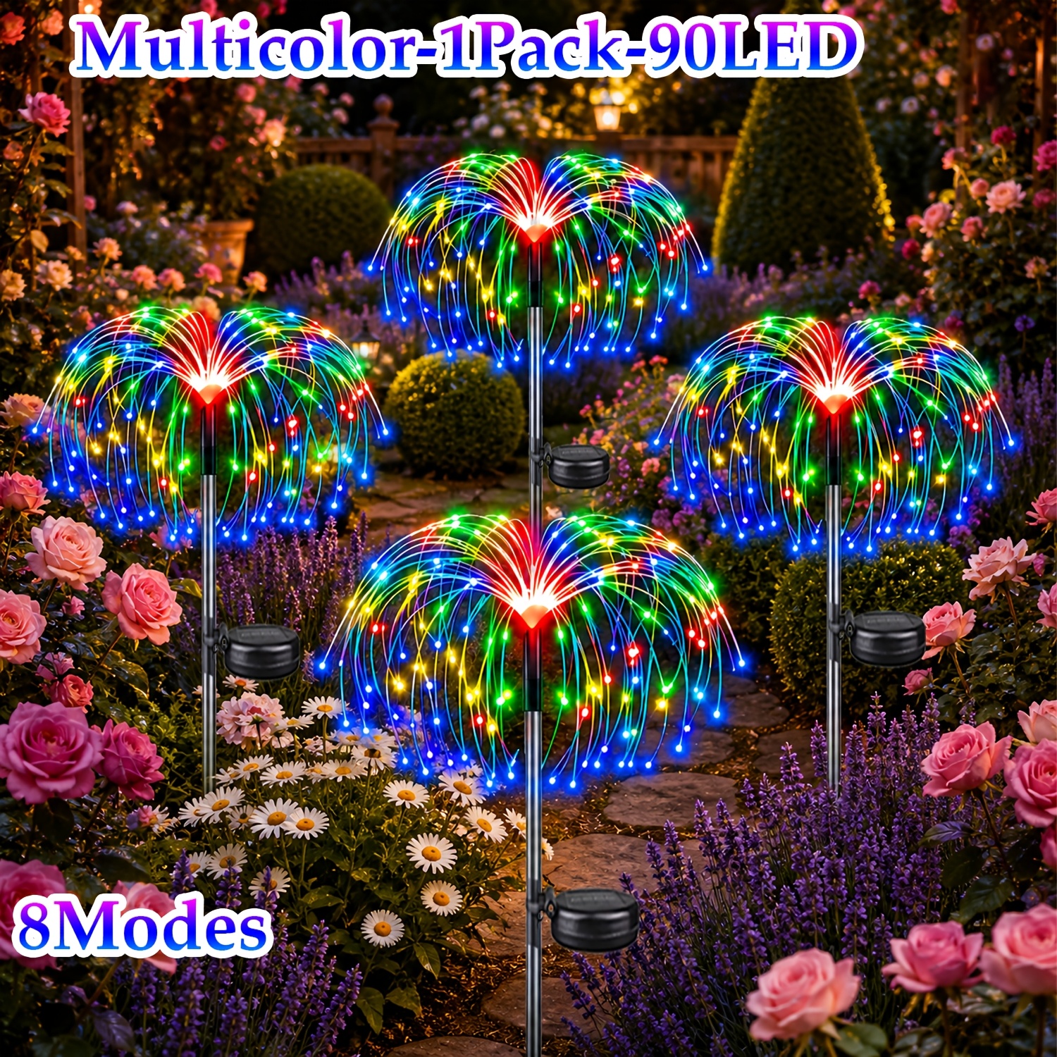 8 Pezzi 480 LED 1 Pacco 90 LED Luci Decorative Solari da…