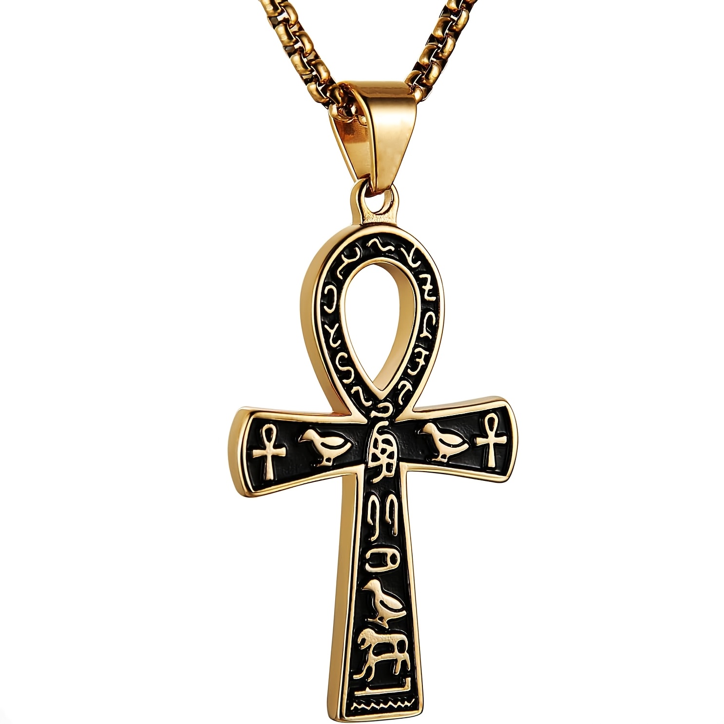 Collana con ciondolo a croce Ankh egizia antica, stile retrò…