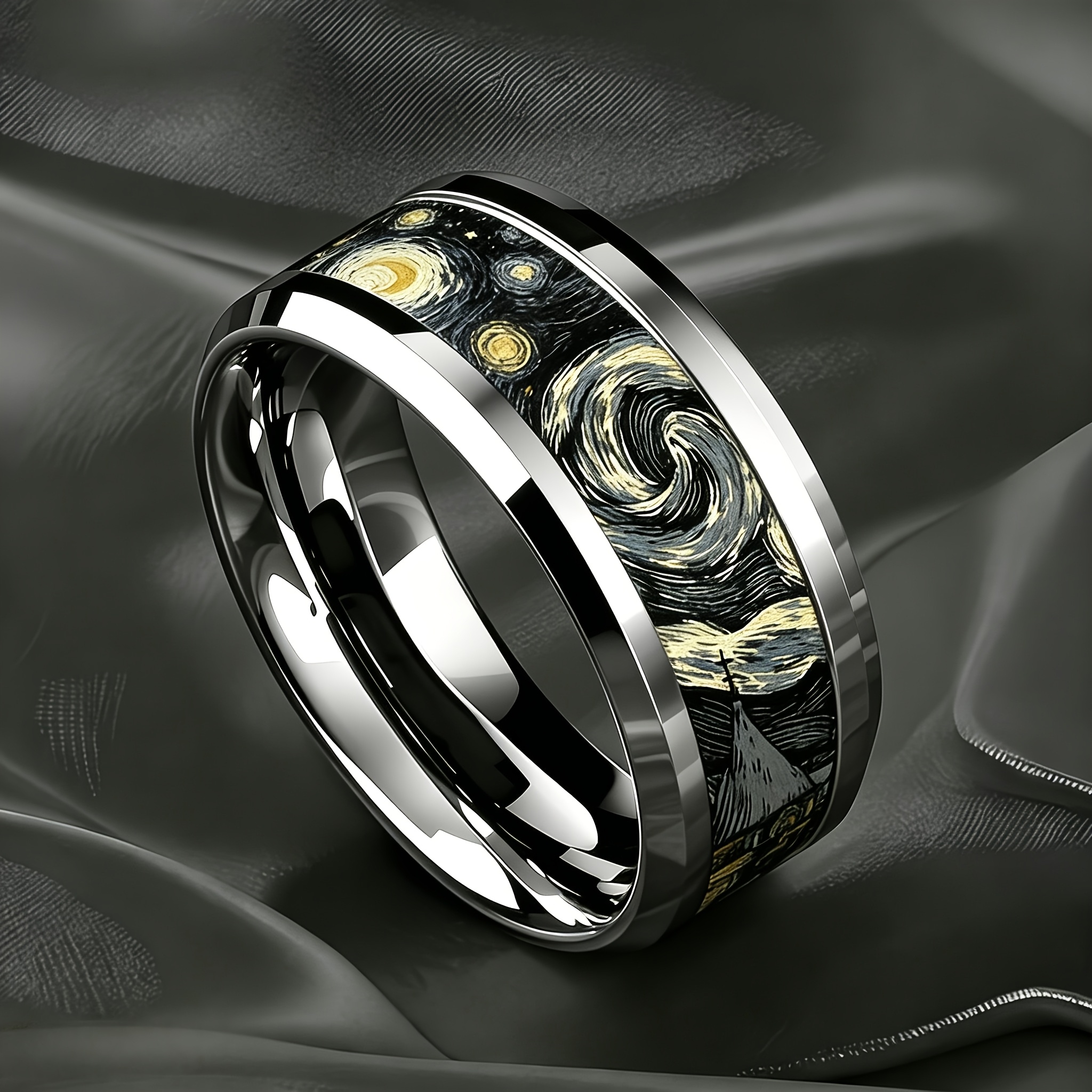 Anello a fascia piatta in acciaio inossidabile 316 con stampa…