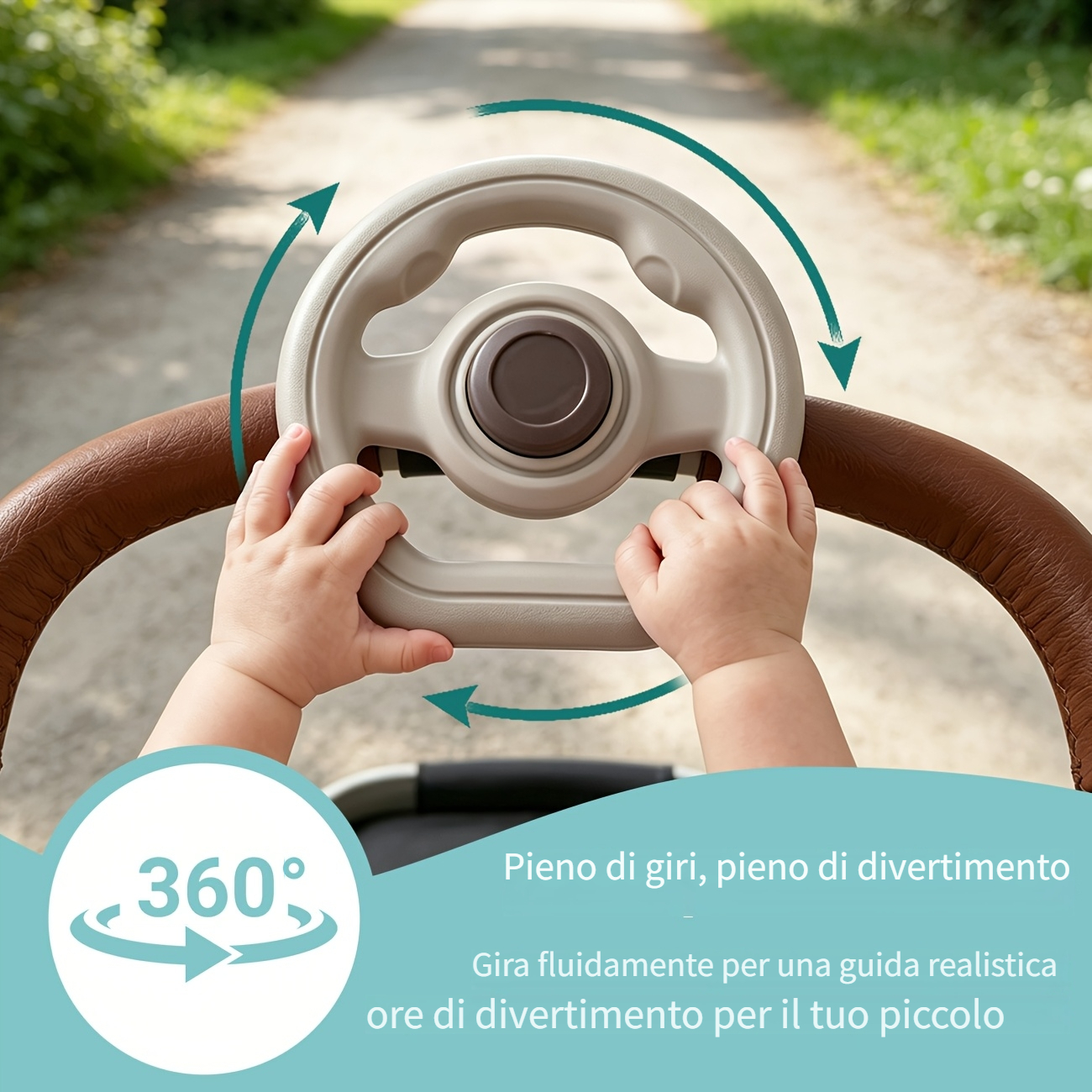 Accessorio per passeggino con ruota di direzione da viaggio…