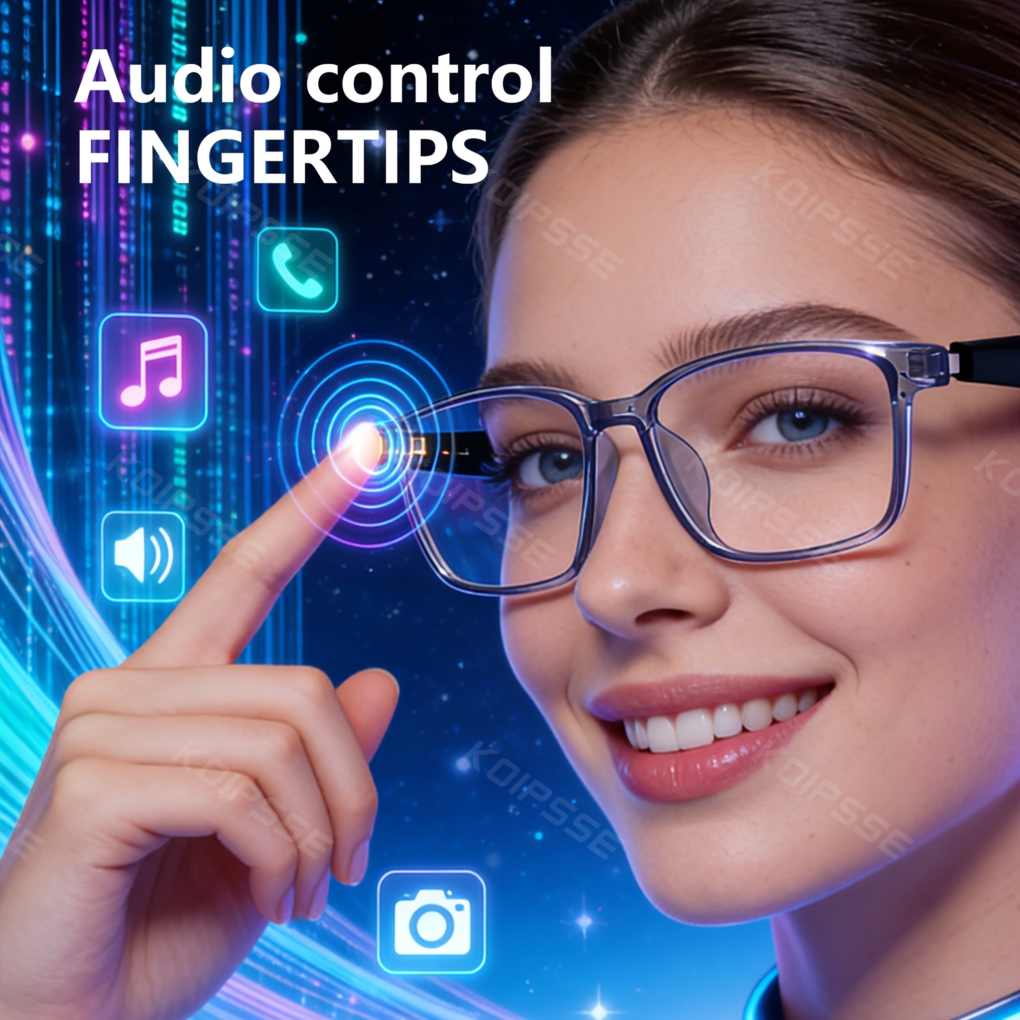 Koipsse Occhiali Audio Smart Multifunzionali, Occhiali Smart…
