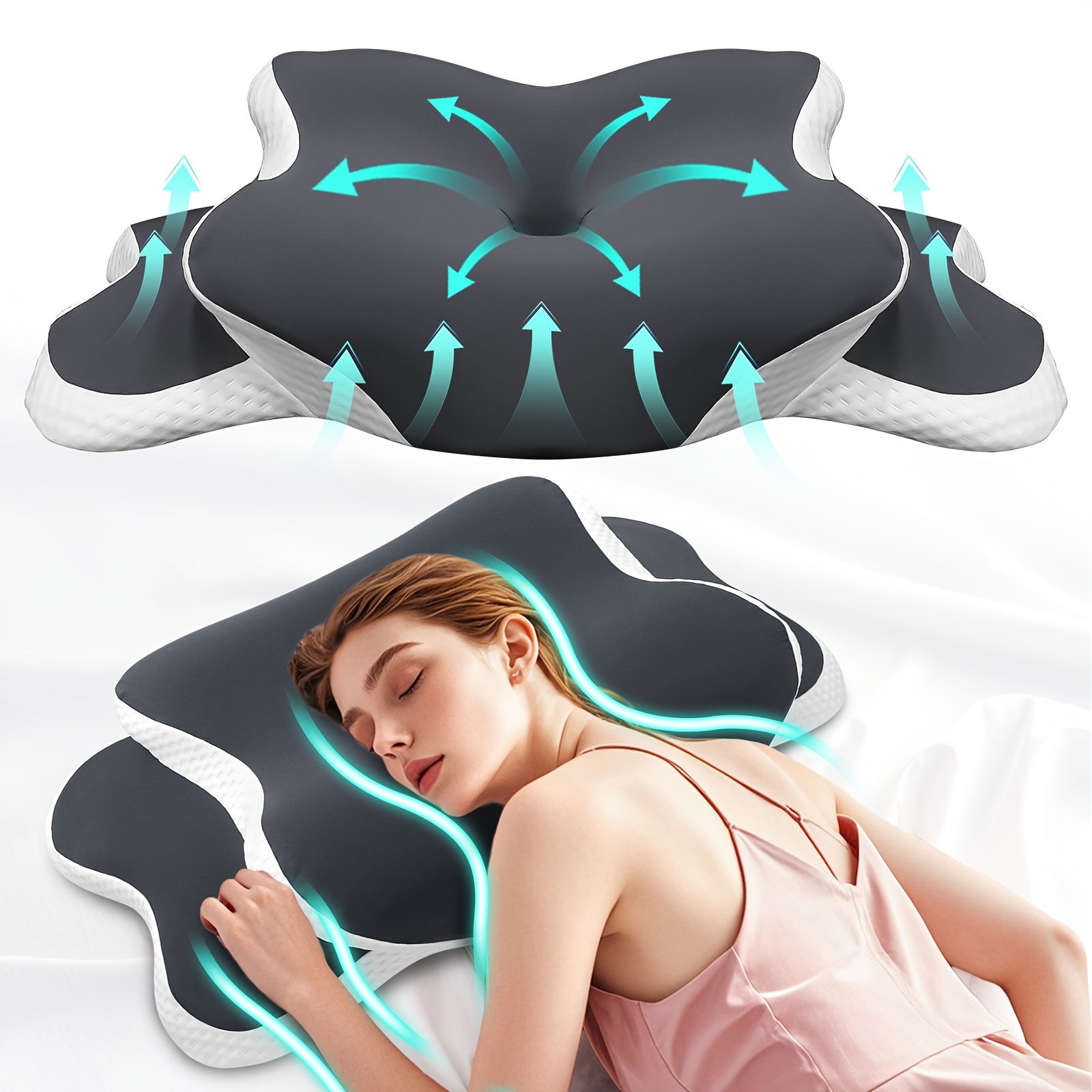 1/2 cuscini ergonomici per il collo, per un sonno confortevole e…