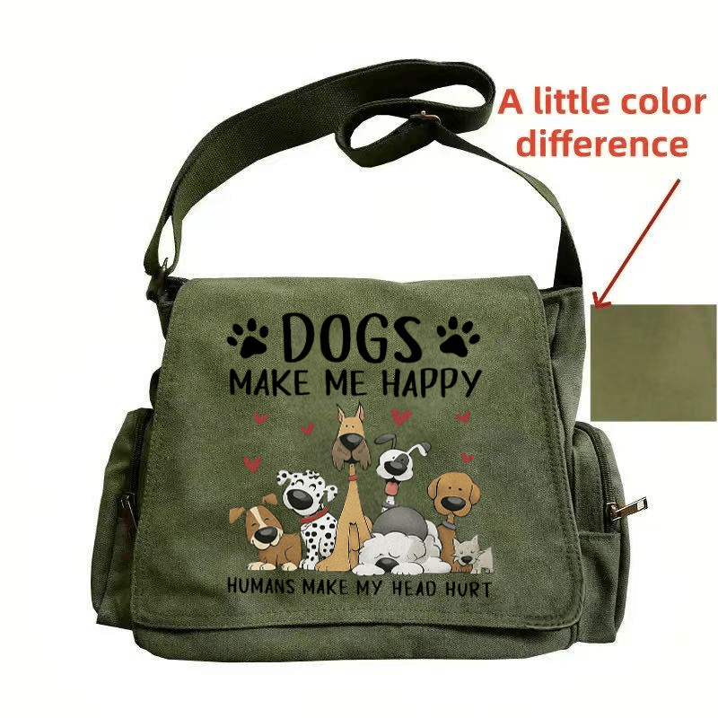 Borsa tote e a tracolla da donna vintage a tema cane, adatta a…