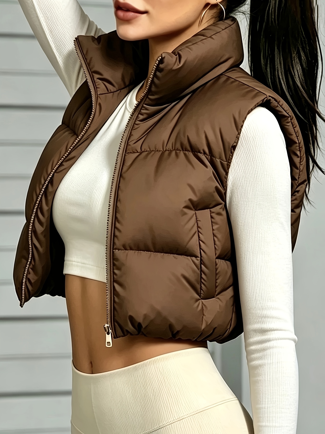 Gilet da donna primavera autunno inverno, gilet corto con collo…