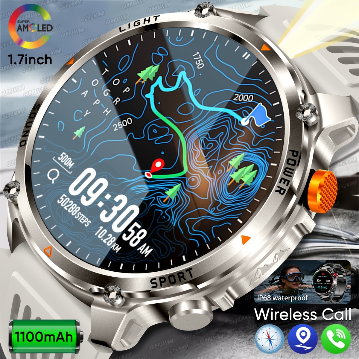 GUHUAVMI 2026 Nuovo Smartwatch da Uomo per Sport all'Aperto con…