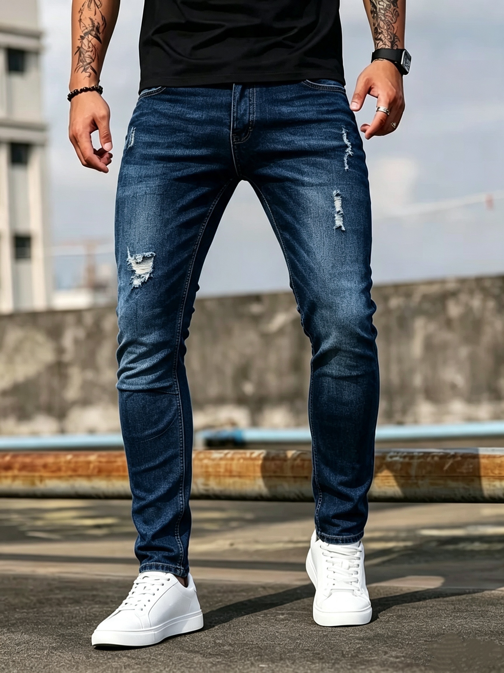 Spedizione Diretta dalla Fabbrica, Jeans da Uomo Blu Scuro…