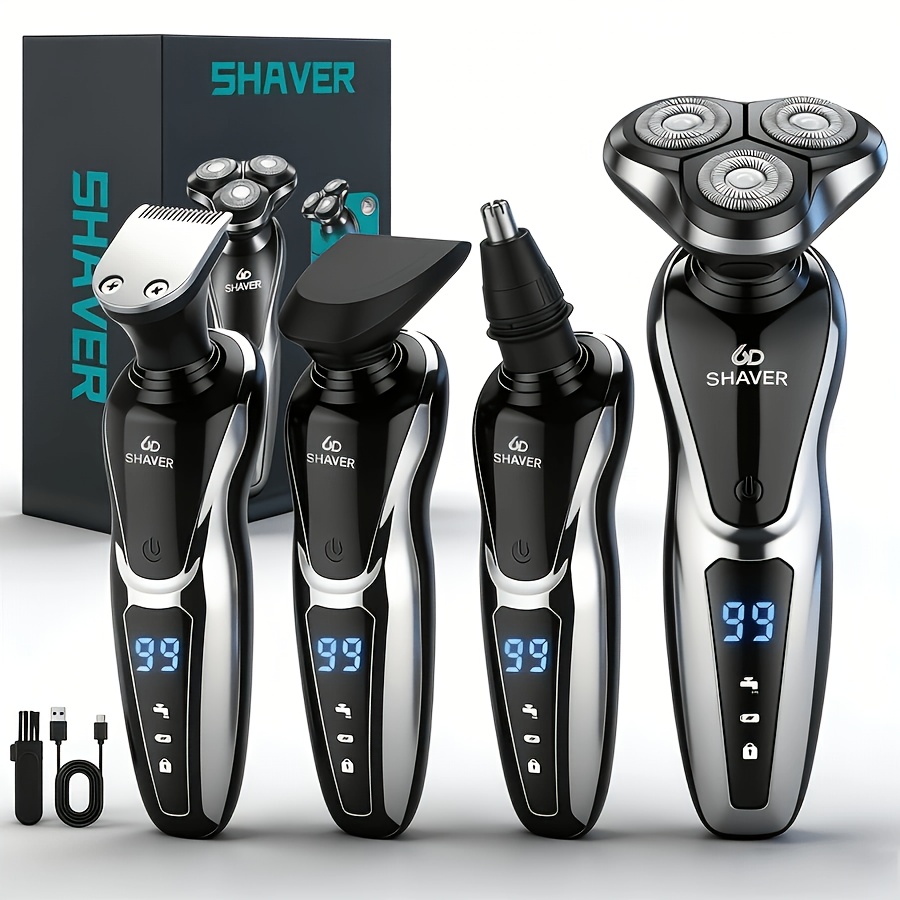 Rasoio elettrico da uomo, rasoio multifunzionale 4-in-1 per…