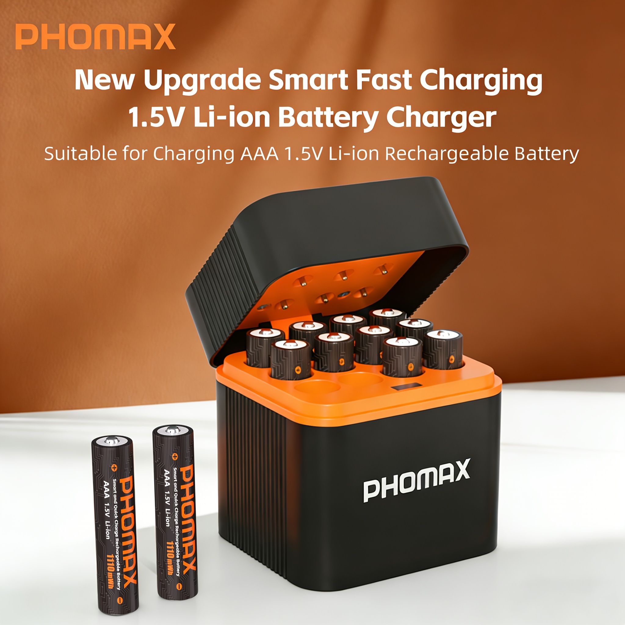 Custodia di ricarica PHOMAX da 12 scomparti per batterie al…