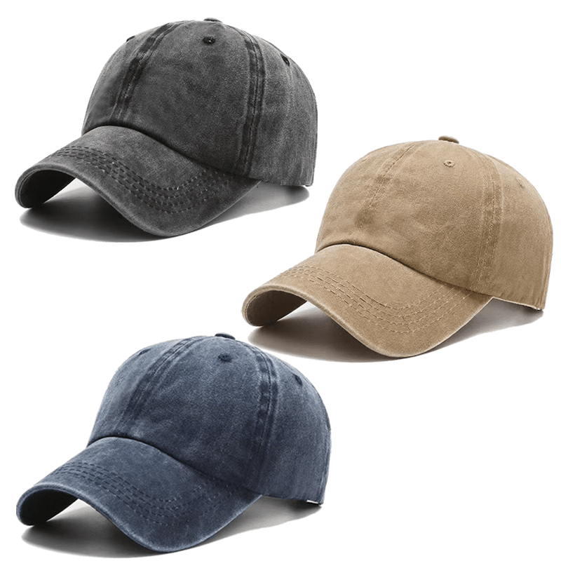 3 Pezzi Cappellini da Baseball Vintage Lavati, Unisex Regolabili…