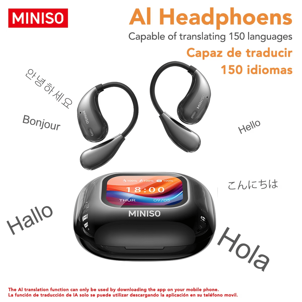 Cuffie Wireless con Traduzione Intelligente AI Miniso Ms188 |…