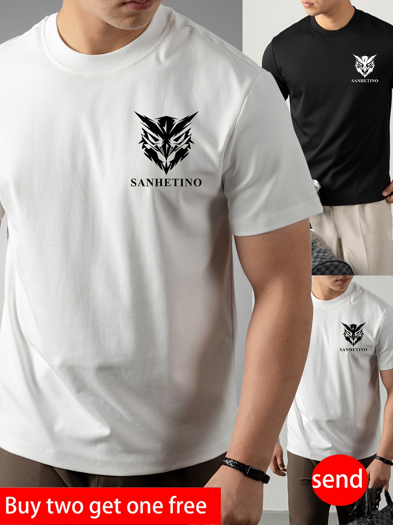 Acquista Due e Ricevi Uno Gratis - Set di Tre T-Shirt Casual da…