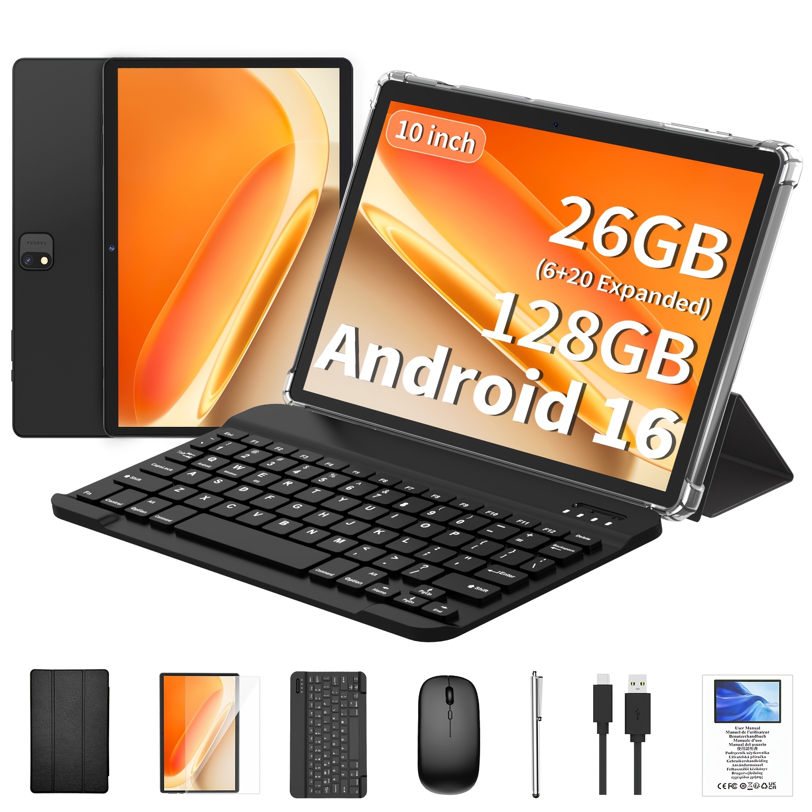 Android 16, Tablet da 10.1 pollici, 26GB RAM (6+20) + 128GB ROM…