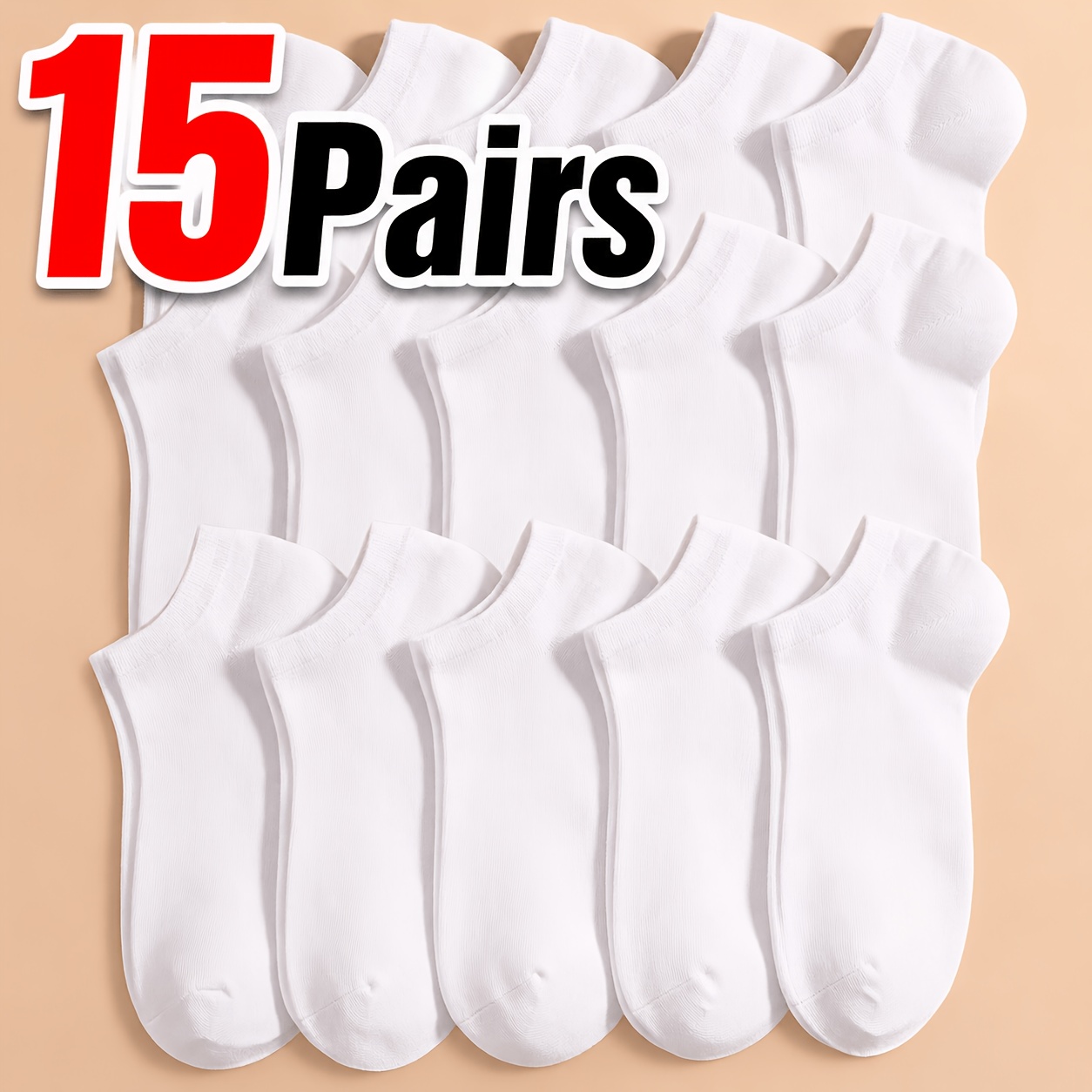 15 paia di calzini estivi unisex a tinta unita a gambaletto…