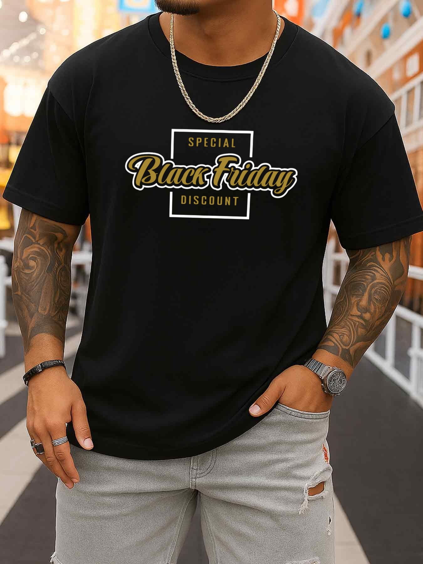 T-shirt da uomo a maniche corte stampata, casual e alla moda…