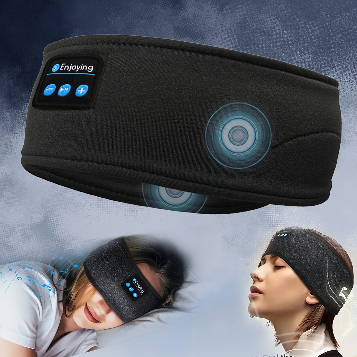 Mascherina per occhi musicale wireless 3-in-1 elastica e…