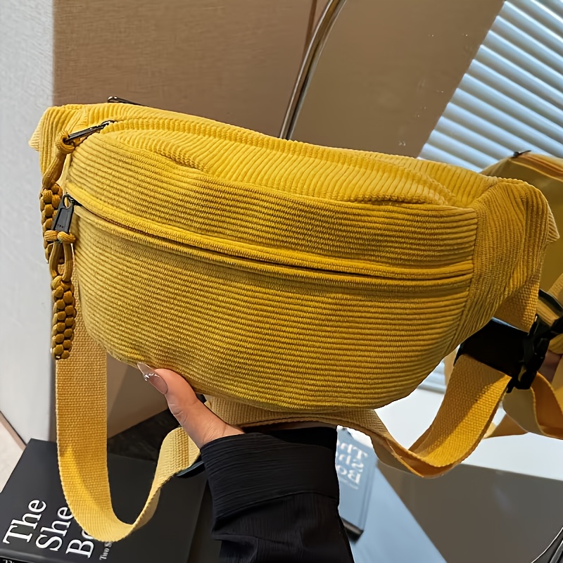 Nuova borsa a tracolla da donna in velluto a coste, in morbido…