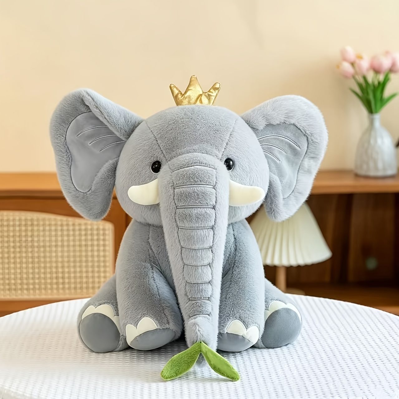 Peluche Elefante Ultra Morbido Realistico Grande Giocattolo di…