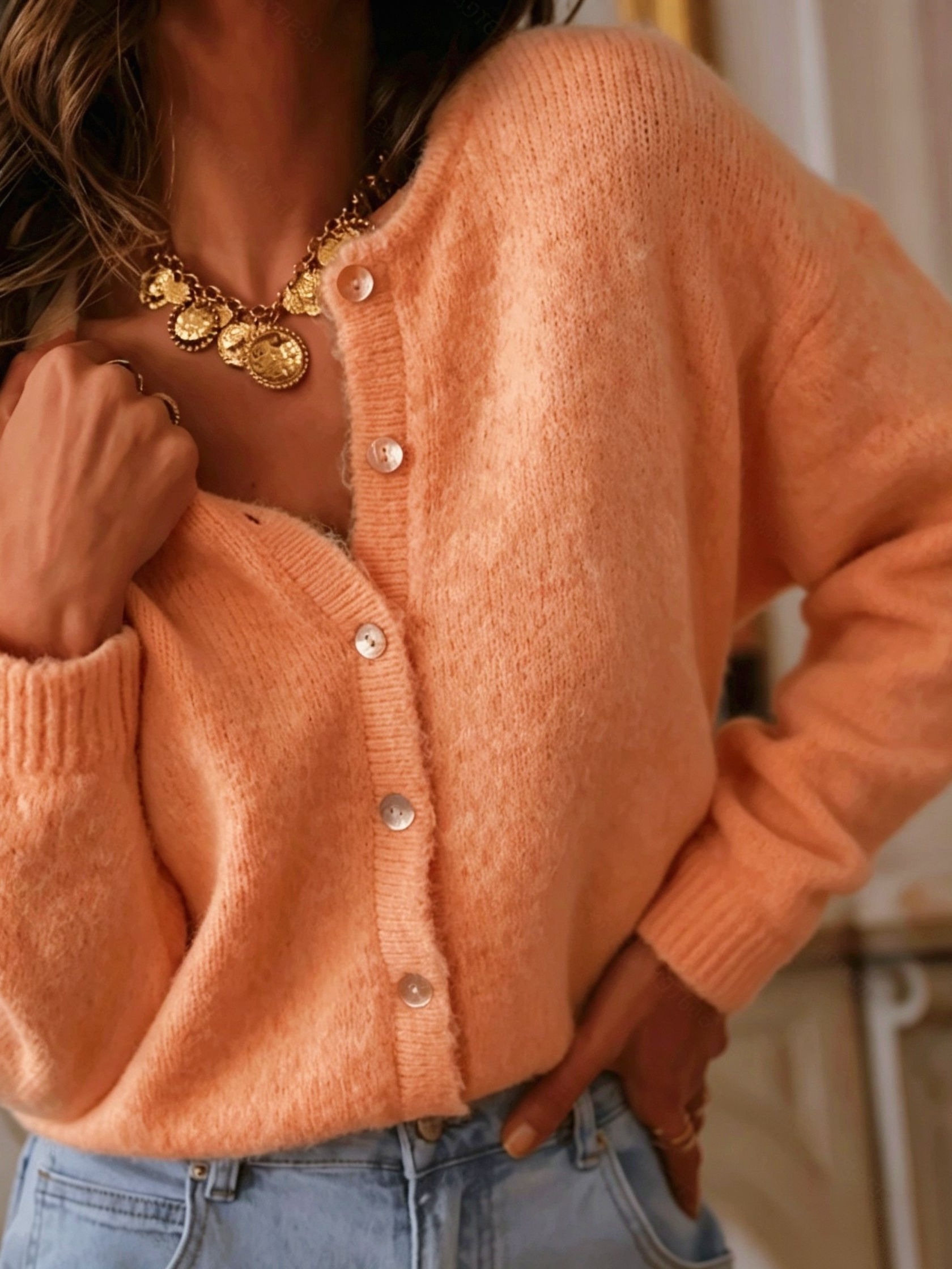 Cardigan da donna invernale autunnale bianco crema, cardigan a…