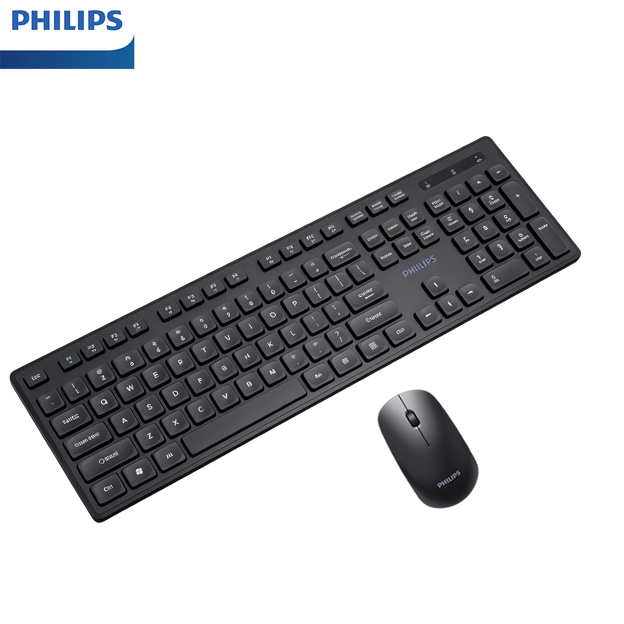 Set Tastiera e Mouse Wireless Philips con Design Leggero…
