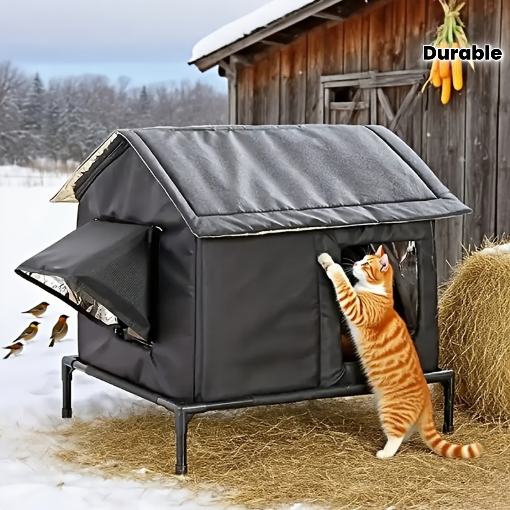 Cuccia Rialzata Grande per Gatti da Esterno | Rifugio Invernale…
