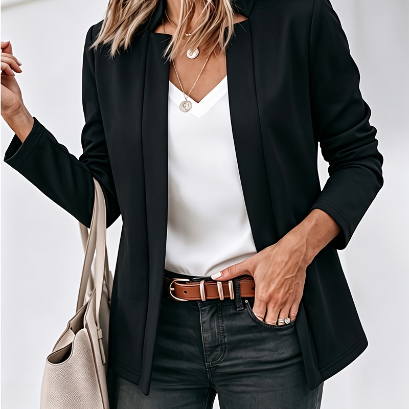 Giacca blazer da donna autunno/inverno a tinta unita con…