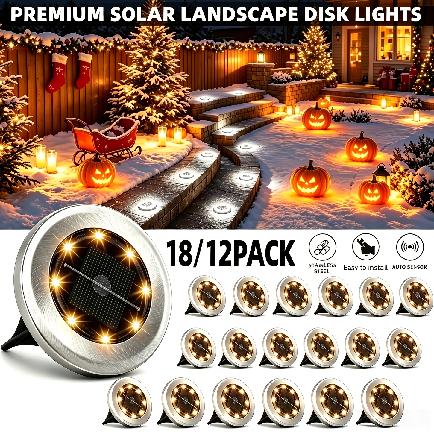 Set da 18/12 pezzi Luci Solari da Esterno da , 144/96 LED…