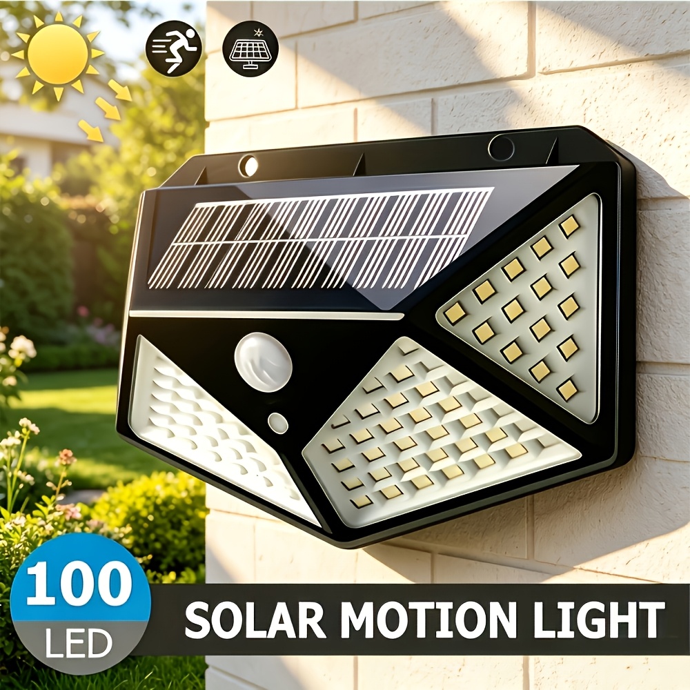 Luce da parete solare a 100 LED con sensore di movimento, angolo…