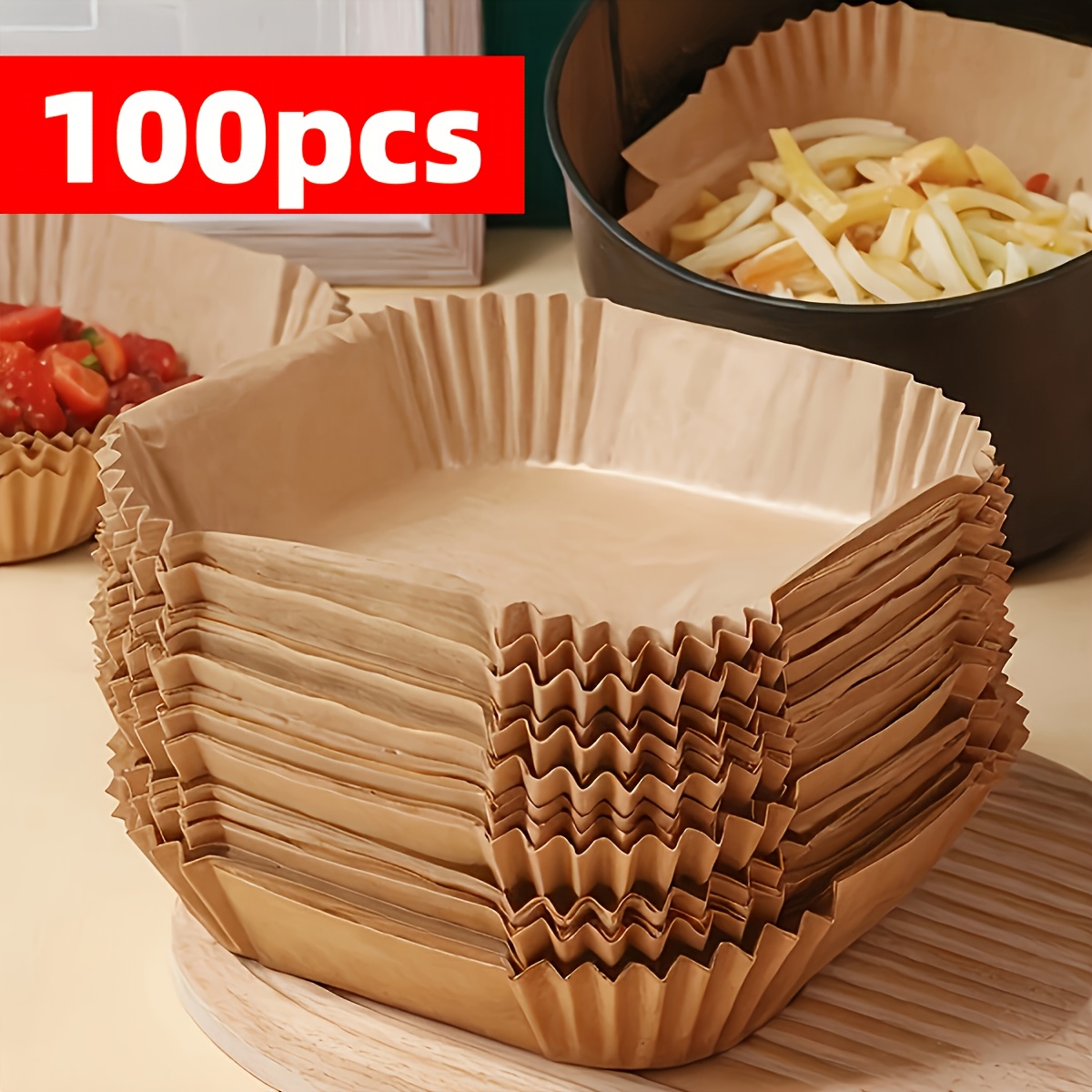 100 pezzi di carta forno per friggitrice ad aria, universale e…