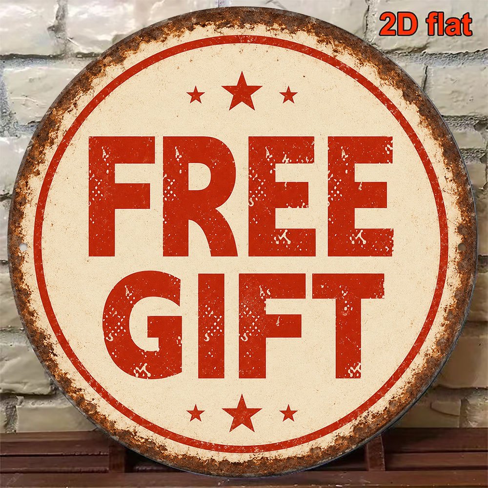 Targa 2D piatta, confezione da 1 pezzo, segno retro "Regalo…