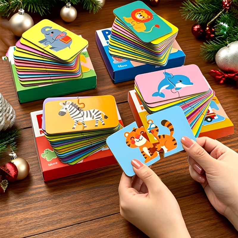 Puzzle educativo da 16 pezzi, Animali/Veicoli/Frutta e…