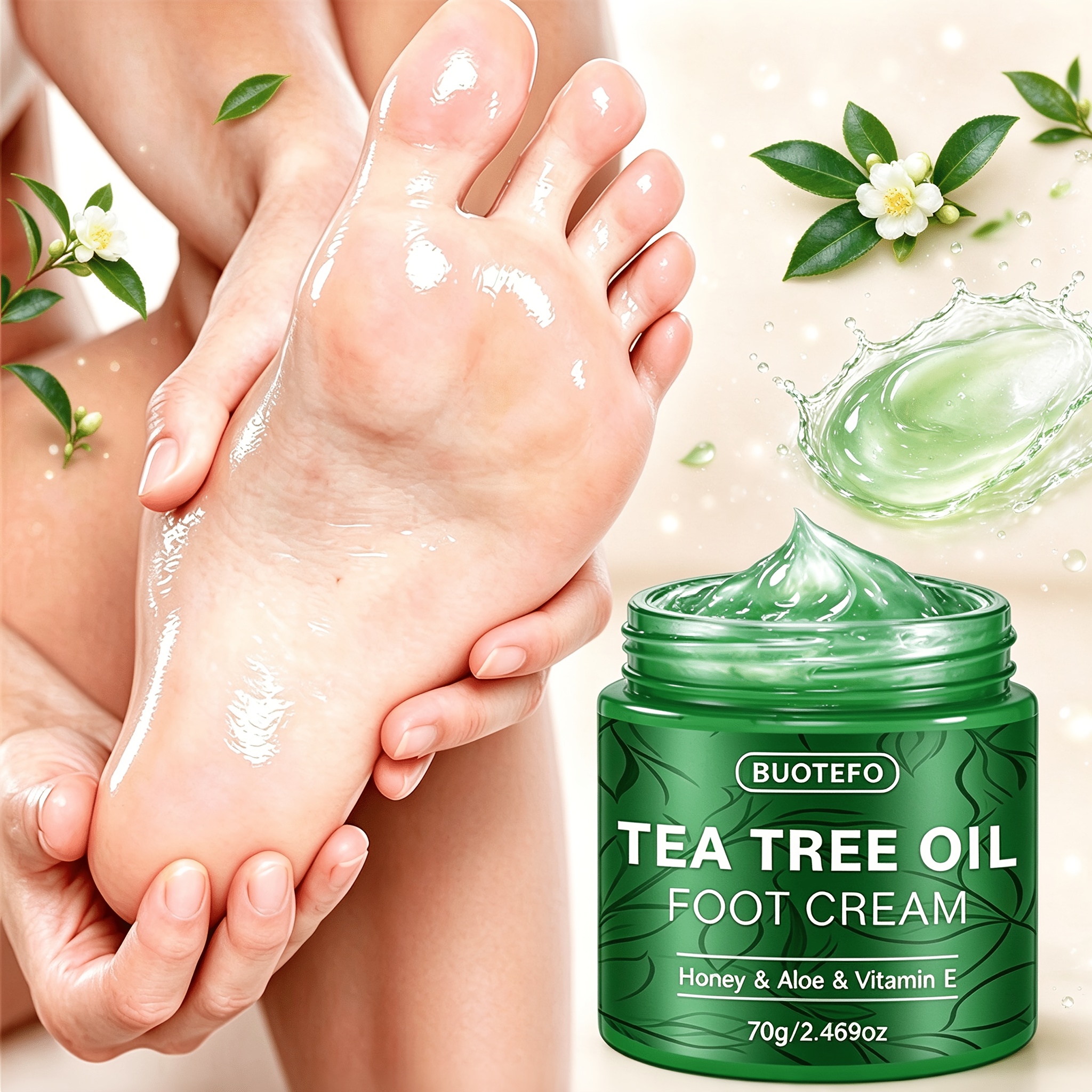 Crema Piedi all'Olio di Tea Tree, Formula Potente, Rapida…