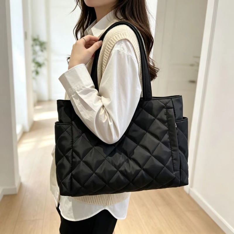 Borsa Tote Trapuntata a Rombo da Donna, Leggera e di Grande…