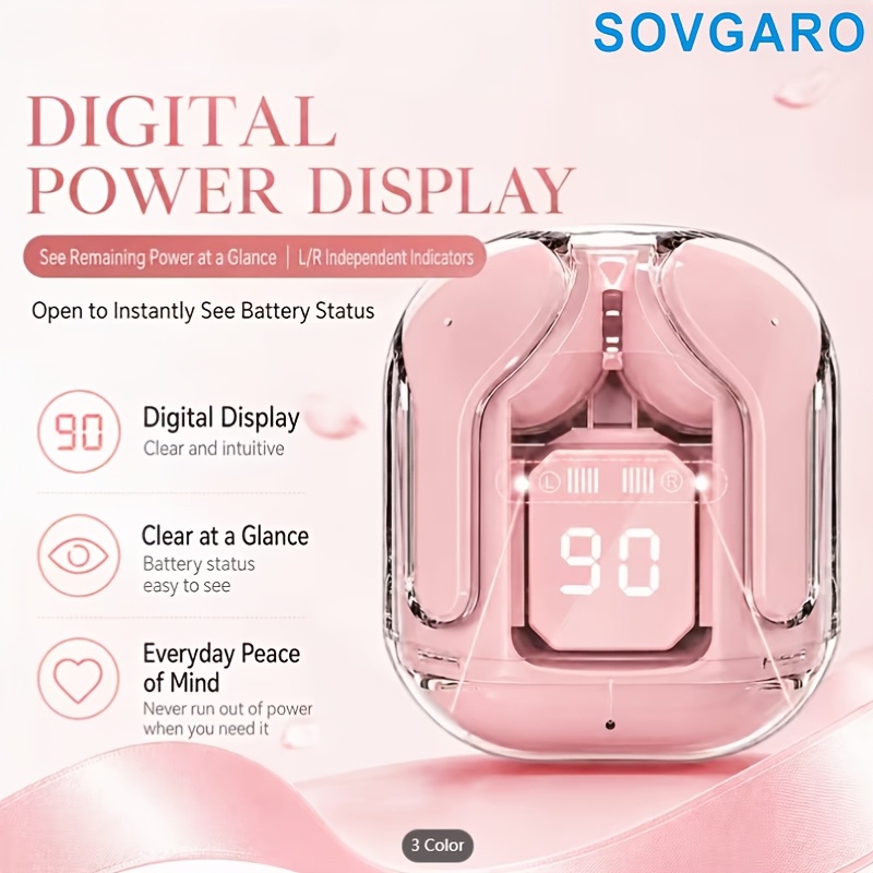 SOVGARO Auricolari Digitali Trasparenti | Quattro Colori di…