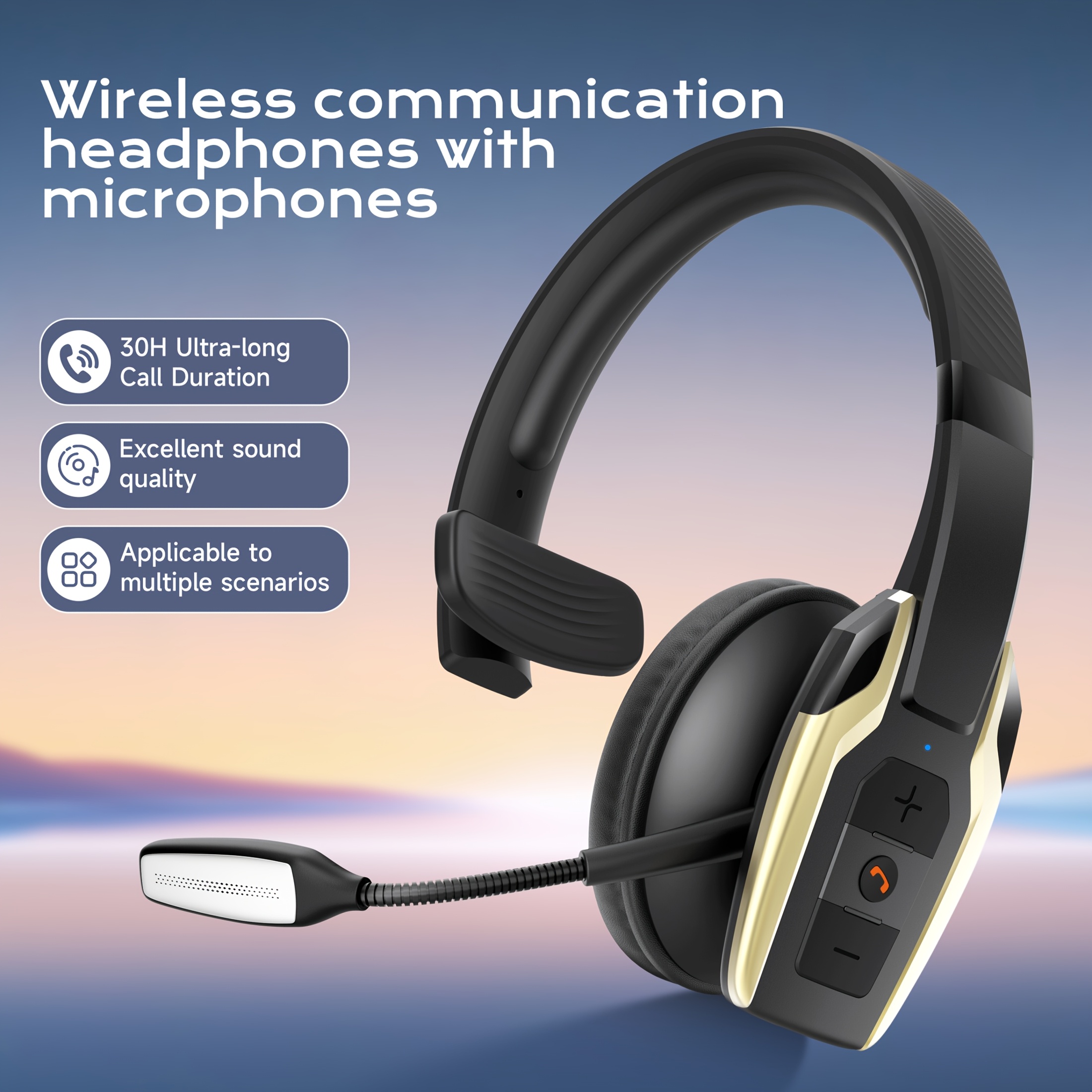 Cuffie da camionista wireless On-Ear con microfono a…